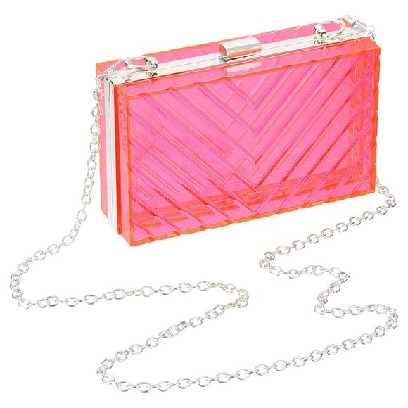 Acrylic Clear Clutch Purses Evening Handbag Crossbody Bag With Chain O_O - Picture 1 of 6